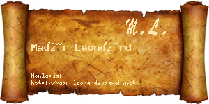 Maár Leonárd névjegykártya